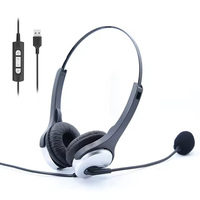 Grosir Binaural berkabel pusat panggilan USB ENC Headset dengan mikrofon penghilang kebisingan untuk Headset ENC headset telepon