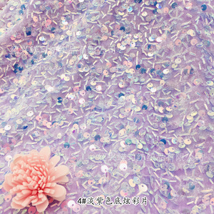 Tessuto in <span class=keywords><strong>Velluto</strong></span> Intrecciato da 5mm con Ricamo di Paillettes su Rete per Abbigliamento Femminile, Scarpe, Borse, Uso per Ragazze/Ragazzi in Poliestere - Product Image 4