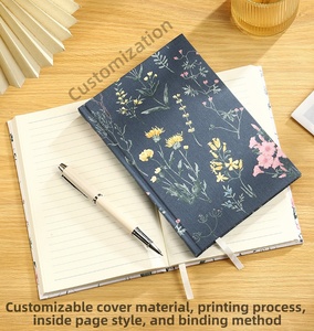 <span class=keywords><strong>Carnet</strong></span> Vintage Tissu Fleuri A5, Journal Botanique Gaufre Fait Main, 200 Pages Papier Ligne 80g, Cadeau Retro Plante Fleur - Product Image 1