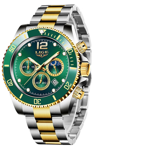 LIGE 8924 Orologi Di Lusso Mens <span class=keywords><strong>Orologio</strong></span> In Acciaio Inox Casuale 24 Ore Moon Phase Uomini Della Vigilanza di Sport Impermeabile Cronografo Al Quarzo <span class=keywords><strong>orologio</strong></span> - Product Image 5