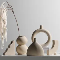 Di vendita calda Della Decorazione Commercio All'ingrosso Nordic Vaso di Ceramica Bianco Regalo Unico Vaso di Ceramica Per La Decorazione Domestica