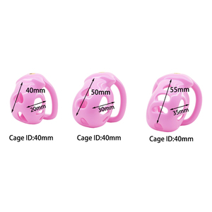 Короткие розовые черные мужские клетка целомудрия невидимые дуговые кольца дышащие легко чистить петух замок мужской рабский тело удерживающее устройство игрушка - Product Image 5