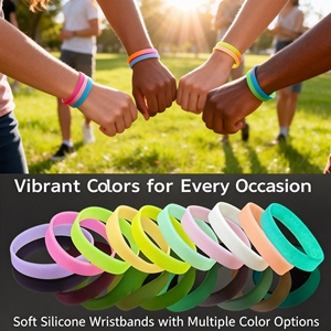 Fluorescent Color Rubber Bracelets Silicone Wristbands for <b>Night</b> Runs Parties and Corporate Events - Product Image 5