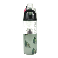 550ml tritan couleur vert clair impression motifs d'avocat jolies filles boire bouteille d'eau tritan tasse d'eau sans BPA avec étiquette volante