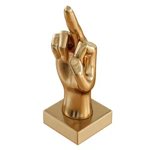 Statue de main en résine pvc, Statue modèle 3D, doré