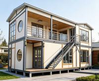 Villa de loisirs modulaire préfabriquée, appartement à deux étages, hôtel, glamping, maison d'hôtes, bureau, café, boutique, respirant, norme européenne