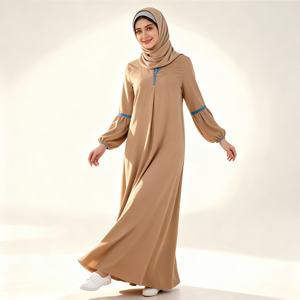 New Design Dubai Style High Quality Fabric Long Fashion Modest <b>Dress</b> <b>Sequins</b> Abaya for Muslim Women Supplier - Product Image 1