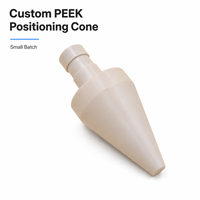 Cône de positionnement en PEEK usiné avec précision par CNC, surface lisse, pour vis d'équipement semi-conducteur