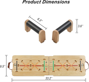 Kit de planche à pompes en <span class=keywords><strong>bois</strong></span> massif avec barre de Pilates, ensembles de bandes de résistance et poignées, supports à pompes pliables multifonctions - Product Image 5