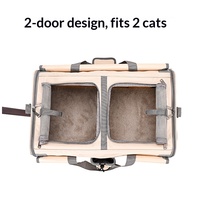 Sac de transport pour animaux de compagnie de luxe à grande capacité, à deux compartiments, en tissu Oxford, double couche, pliable, avec roulettes, détachable, portable, pour l'extérieur