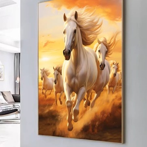 Decoración de Lujo, Impresión HD, Cuadro Decorativo de Pared, Caballo Azul, Porcelana de Cristal, Decoración para el Hogar y Cuadro de Caballo con LED - Product Image 5