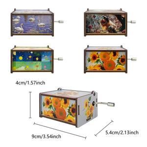 Caja Musical de Madera Creativa Yiyu con Manivela, con Diseño de Pintura Famosa, Recuerdo para Amigos, en Existencia - Product Image 6