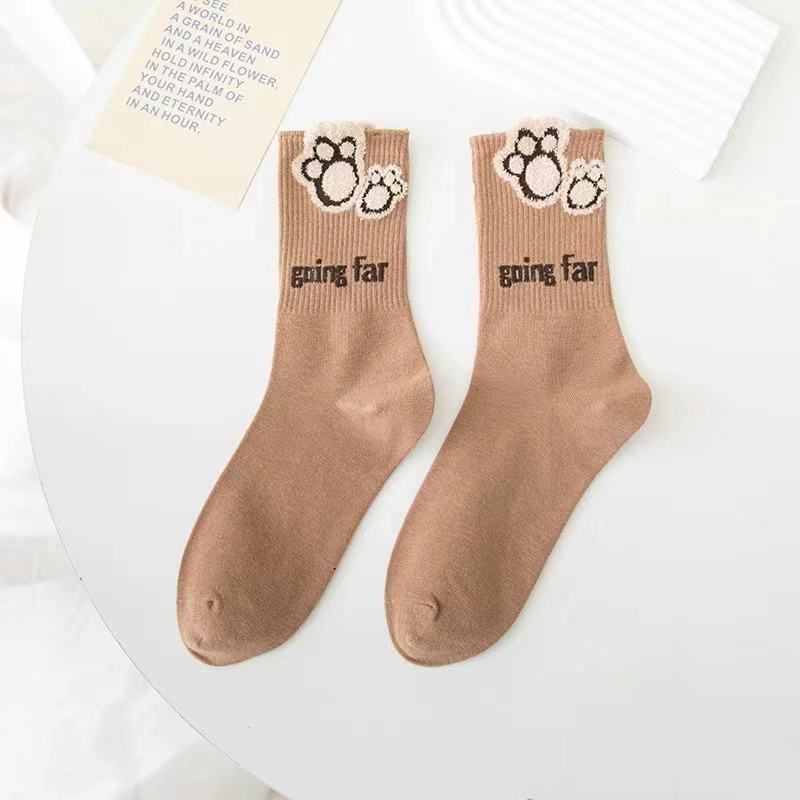 OEM High-quality Autumn and Winter Plush Accessories Feather Yarn Net Red Three-dimensional Cartoon Flowers Little Bear Socks