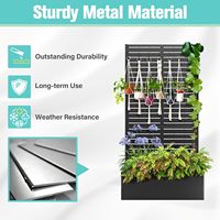Jardinière en métal avec treillis, lit de jardin surélevé avec jardinière, jardinière en métal pour plantes grimpantes, légumes