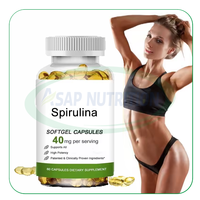 Ausreson Spiruline Softgel Supplément Nutritionnel 500mg Vitamine Naturelle Sélénium Chlorella Spiruline Softgels