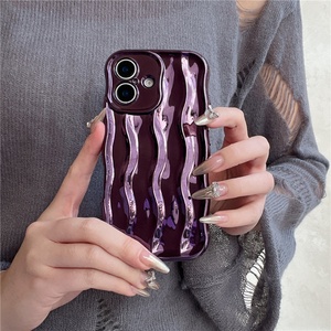 Funda de Teléfono Creativa y Colorida con Patrón de Ondas de Agua en 3D, Brillante, para iPhone 16 15 14 13 12 11 Pro Max, Funda Protectora de TPU Suave a Prueba de Golpes - Product Image 2
