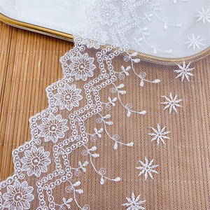 Vente en gros de bordure en dentelle en maille brodée en polyester à la mode Accessoires pour enfants pour la couture broderie en dentelle en organza - Product Image 3