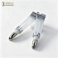 Emballage cosmétique personnalisé pour crème pour les yeux, gloss à lèvres, baume à lèvres en tube métallique de 10 ml et 15 ml avec applicateur en alliage de zinc
