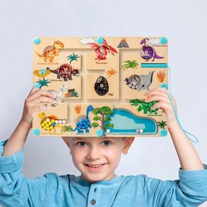 Kids Wooden <b>Puzzle</b> Counting Toy Busy Board Mini Magnetic Color and Number Maze - Product Image 1