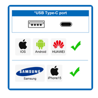 Prise de Courant EU, Prise Murale avec Port de Charge USB et Type C 2.1A 16A, Panneau PC Gris 86mm*86mm pour Russie Espagne Novski