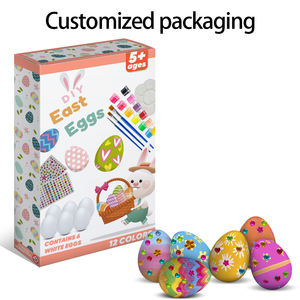 Khy 12 रंग ईस्टर अंडे मोमबत्ती किट मिनी ऐक्रेलिक पेंट और ब्रश सेट बच्चे के लिए ब्रश के साथ अलग-अलग पेंट स्ट्रिप्स सेट - Product Image 5