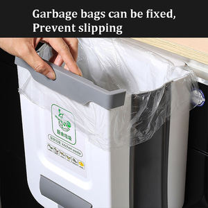 Lixeira de plástico dobrável portátil porta suspensa gaveta de cozinha lixeira doméstica quarto banheiro cozinha - Product Image 5