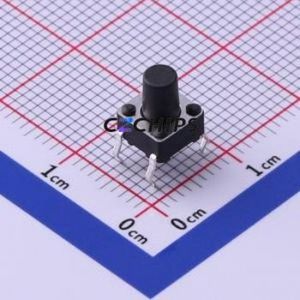 TS668CJ Tactile Switch Through hole Component (THT)-4P,6x6mm Switch Single Pole Single Throw Round Button 2.5N Through Hole - Product Image 1