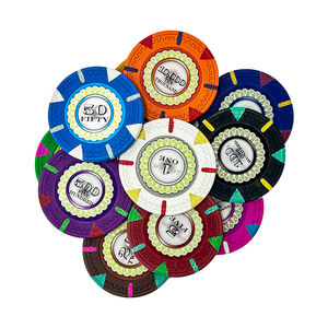 Fichas de póquer de arcilla de 40mm, ficha de juego de casino para juego de mesa de cartas, accesorios de mesa de póquer de monedas de 14g - Product Image 1