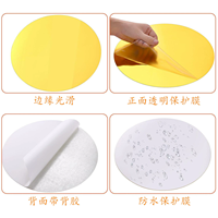 Miroir de table rond en acrylique doré pour la décoration de gâteaux et de banquets, vente en gros