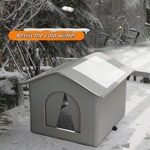 Cama de Lujo Ecológica para Mascotas, Cueva para Perros y Gatos, Resistente al Agua, con Capa de Aluminio y Tela Oxford, Desmontable y Lavable, para Todo Tipo de Clima - Product Image 5