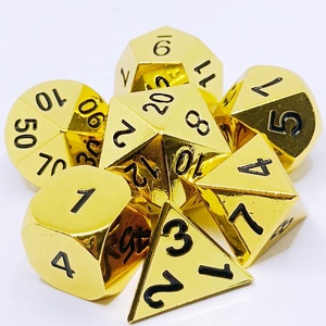 Juego de dados poliédricos de metal de 7 piezas con logotipo personalizable Mazmorras y dragones de aleación de zinc RPG D20 D12 D10 D8 D6 D4 Forma de polígono - Product Image 6