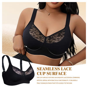 <span class=keywords><strong>Reggiseno</strong></span> Comodo con Pizzo, Copertura Totale, Senza Ferretto, Taglie Forti, Push-up, Solleva il Seno Cadente per Uso Quotidiano - Product Image 5