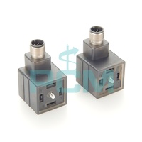 Connecteur d'électrovanne DIN 43650 Form A vers adaptateur M8 M12 Compatible avec Lumberg Hirschmann VAD 1A-1-3-M12-5 VAD 3C-4-A-M12-5