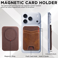 Tarjetero Magnético con Bloqueo RFID de Cuero PU, Funda Desmontable para Tarjetas para iPhone, Samsung, Google
