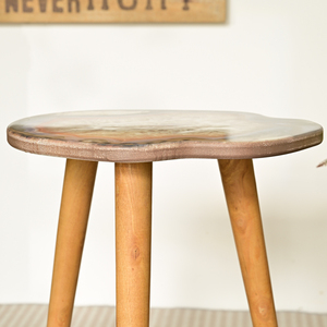 Vintage Small Solid Wooden Three Legs Side End <b>Table</b> Unique Coffee <b>Table</b> for Home Living Room - Product Image 6