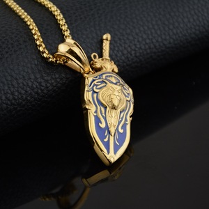 Collana Hip Hop Punk con Spada e Scudo di World of Warcraft, Ciondolo in Acciaio Inossidabile, Gioielli di Tendenza per Uomo - Product Image 5