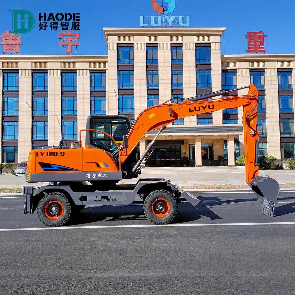 HAODE China Verkauf Ce Heavy Equipment Bagger Maschine 8 Tonnen 10 Tonnen Rad bagger Preis für den Bau Verwendung Escab adora