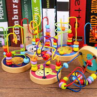 Montessori mini alambre rodillo rompecabezas contando marcos de madera educativo círculo cuentas laberinto juguetes para bebés niños pequeños niños y niñas