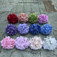 LO-806 Groothandel Nieuw Ontwerp Handgemaakte Lang Houdende 3D Kunstmatige Hortensia Bloemstengel voor Bloemstukken