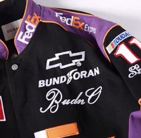 Vente en gros OEM Broderie personnalisée de vol en coton grande taille Écusson Express Bomber Moto Veste pour voiture de course pour hommes