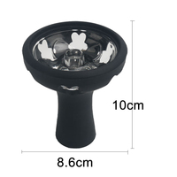 Hitam hookah aksesoris kustom grosir silikon hookah mangkuk shisha kepala kristal hookah pot