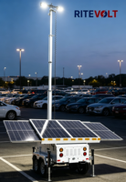 Remorque solaire portable en silicium monocristallin avec batterie gel étanche IP67 pour zones isolées, sans alimentation externe