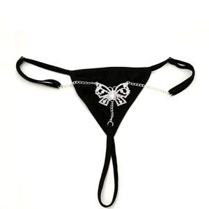 Bikini sexy de mode européenne et américaine, culotte papillon entièrement ornée de diamants, chaîne de corps fine, explosion d'Amazon, sous-vêtements sexy - Product Image 5