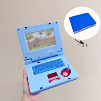 Máquina de aprendizaje de cuaderno de simulación, iluminación bonita, música, Ordenador de dibujos animados, iluminación para niños, juguete de educación temprana