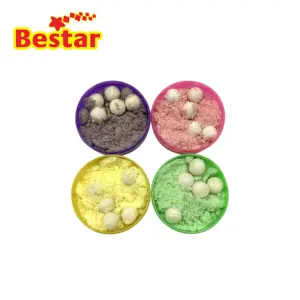 Wholesale custom fruit sour bubble gum in small case apple banana flavor gum with sour powder Halal ball shape gum