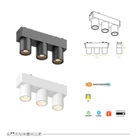 Mini rail lumineux magnétique LED intelligent en aluminium ultra-mince personnalisable pour intérieur, projecteur COB LED 6W