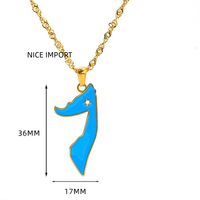 Collier Territoire Marocain en Acier Titane avec Pendentif Goutte d'Huile, Bijou Créatif Tendance pour Hommes et Femmes
