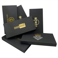Boîte d'emballage en carton noir de luxe pour cartes de crédit métalliques gravées au laser, emballage de cartes cadeaux