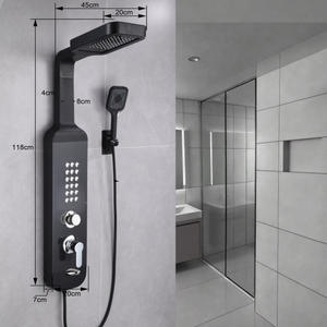 Nuevo Diseño Moderno de Sistema de Ducha de Baño de Acero Inoxidable con Pantalla <span class=keywords><strong>LED</strong></span> Inteligente de Temperatura, <span class=keywords><strong>Panel</strong></span> de Ducha con Chorro de Masaje de Espalda y Lluvia tipo SPA - Product Image 2