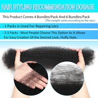 Cheveux humains en vrac Afro Kinky pour tresses torsadées, extensions de micro-locks bouclées 4C, cheveux doux pour tresses torsadées cubaines